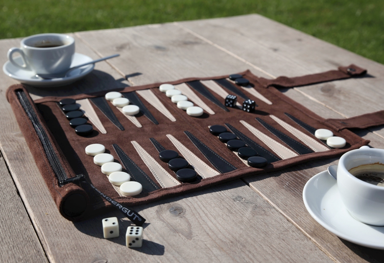 Reisespiel BACKGAMMON braun