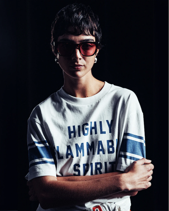 T-Shirt FLAMMABLE dirty white